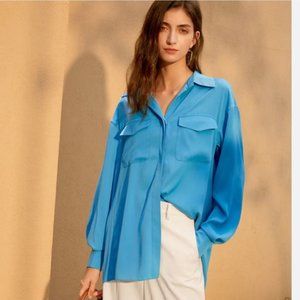 NEW Massimo Dutti flowing satin shirt with pockets